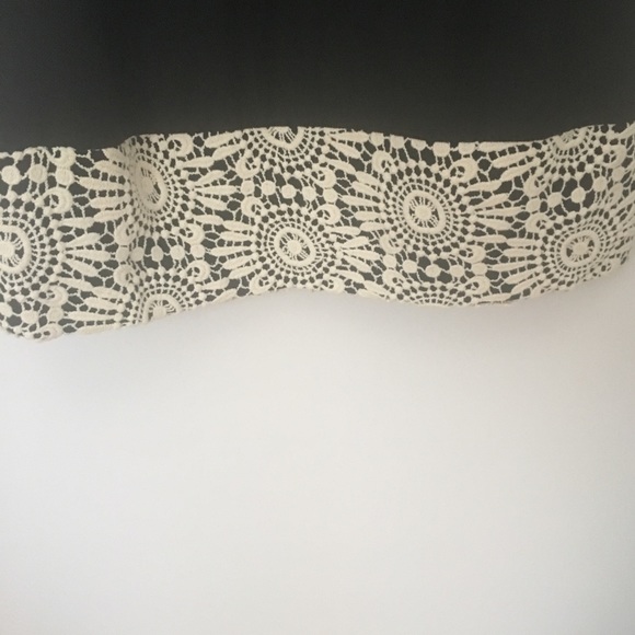 Ann Taylor Petite Black Dress with Crochet Trim - Picture 3 of 5